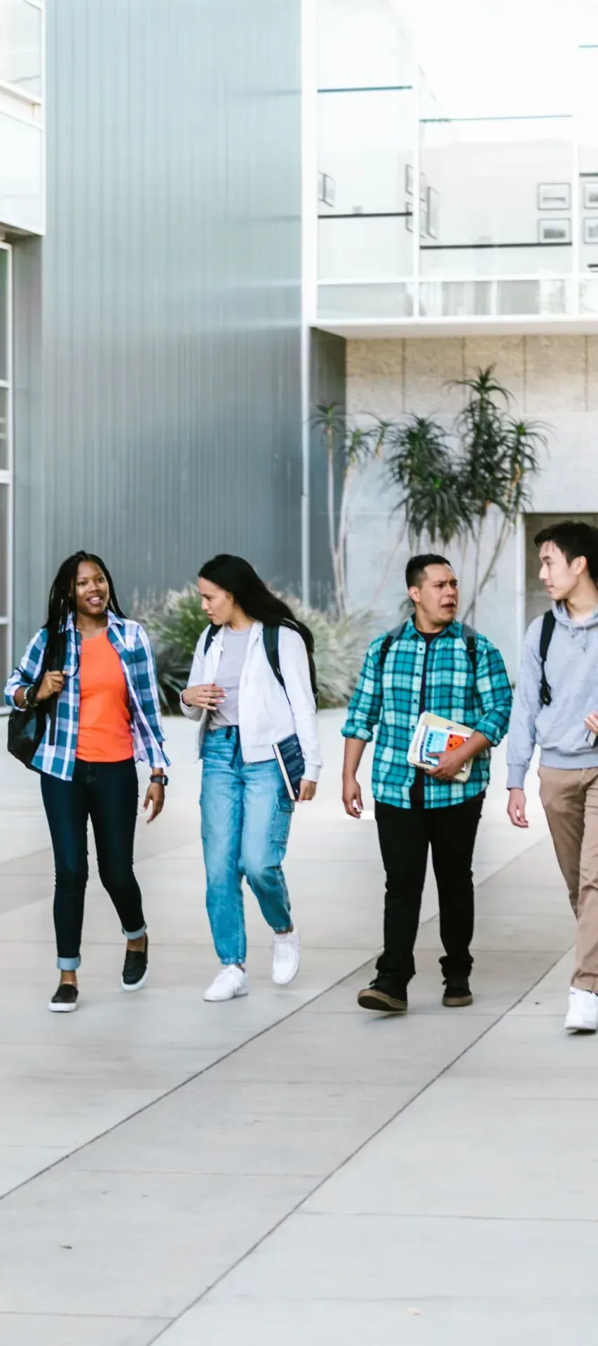 Students walking together across a campus